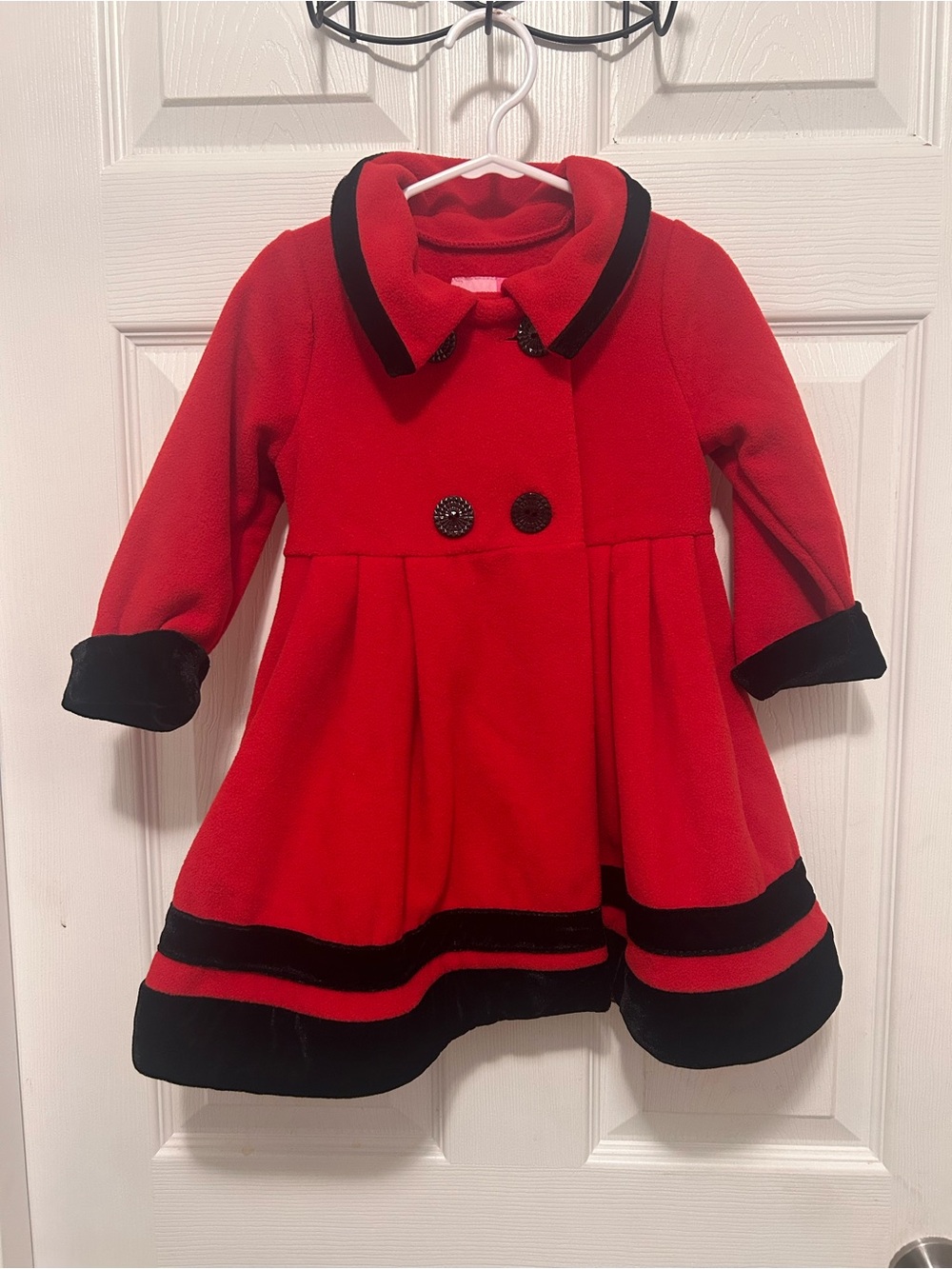Goodlad Girls' Red Peacoat with Black Trim